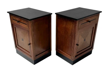 Two Art Deco Modernist Nightstands or Bedside Tables, 1920s
